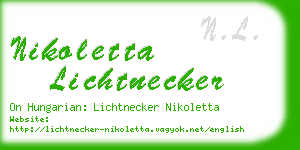 nikoletta lichtnecker business card
